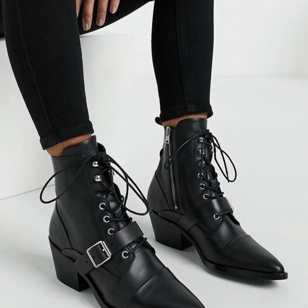 All Saints Katie Leather Ankle Boots – Size 41 (US 10) – Like New